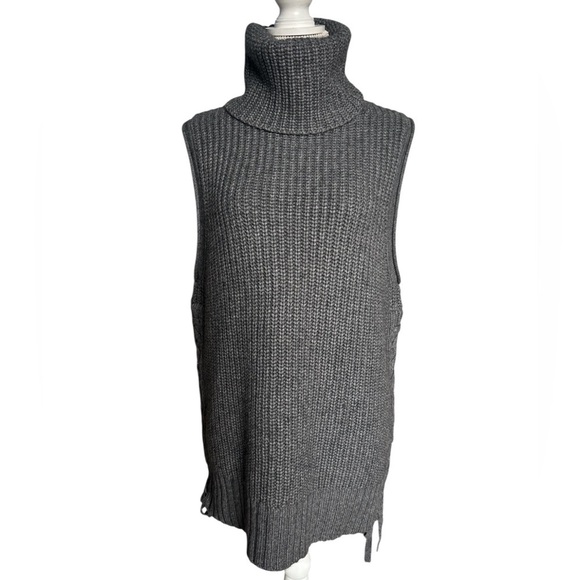 Autumn Cashmere Sleeveless Turtleneck Sweater in Grey Size Small EUC - Picture 8 of 10